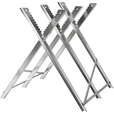 Chevalet de sciage pliant 3 tréteaux - chavalet à bûches, chevalet tronçonnage pliable