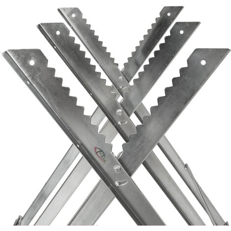Chevalet de sciage pliant 3 tréteaux - chavalet à bûches, chevalet tronçonnage pliable