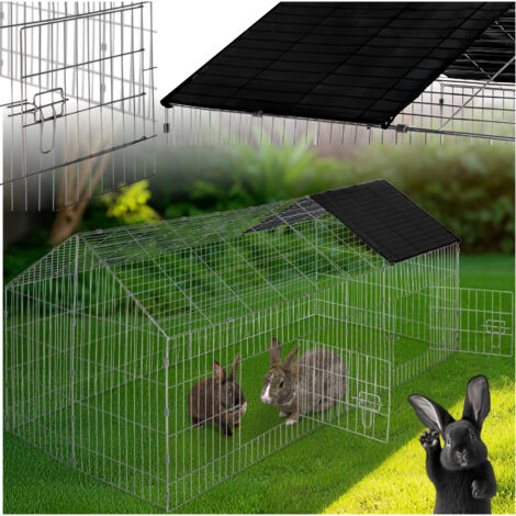 Enclos pour rongeurs 180 x 75 cm en acier noir
