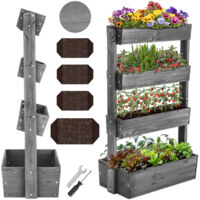 Jardinière verticale FLORA en bois laqué avec toile de paillage -