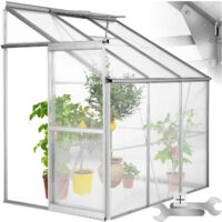 Serre adossée 4,09 m³ en aluminium 192x128x202cm -