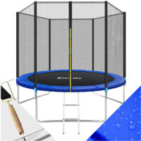 Tectake – Trampoline 305 cm – Charge maximale 150 kg – Hauteur 76 cm – Filet de sécurité résistant – Structure en acier durable