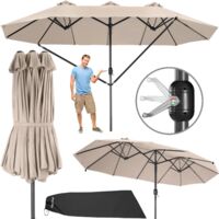 Parasol 460x270 cm réglable en hauteur aluminium beige