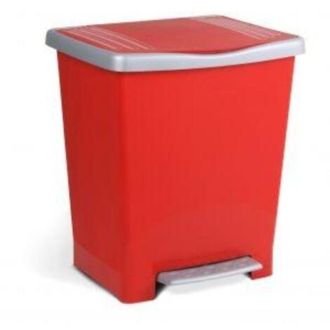 cubo pedal 25l millenium ta-tay acabados blanzo, azul, lima, rojo color cubo rojo