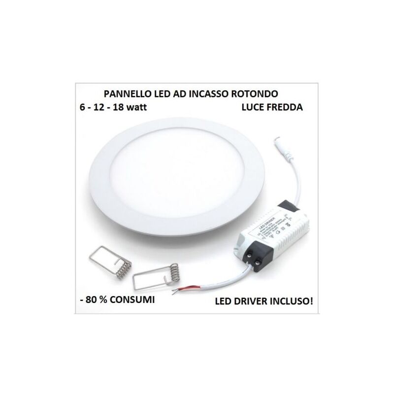 FARO FARETTO PANNELLO LED SLIM 25W INCASSO MOLLA QUADRATO LUCE FREDDA