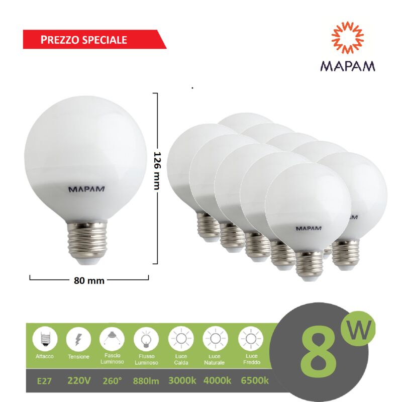 Lampadina LED 7W attacco G9 resa 80W 800 lumen luce a 360 gradi lampada  basso consumo 230V 4000K