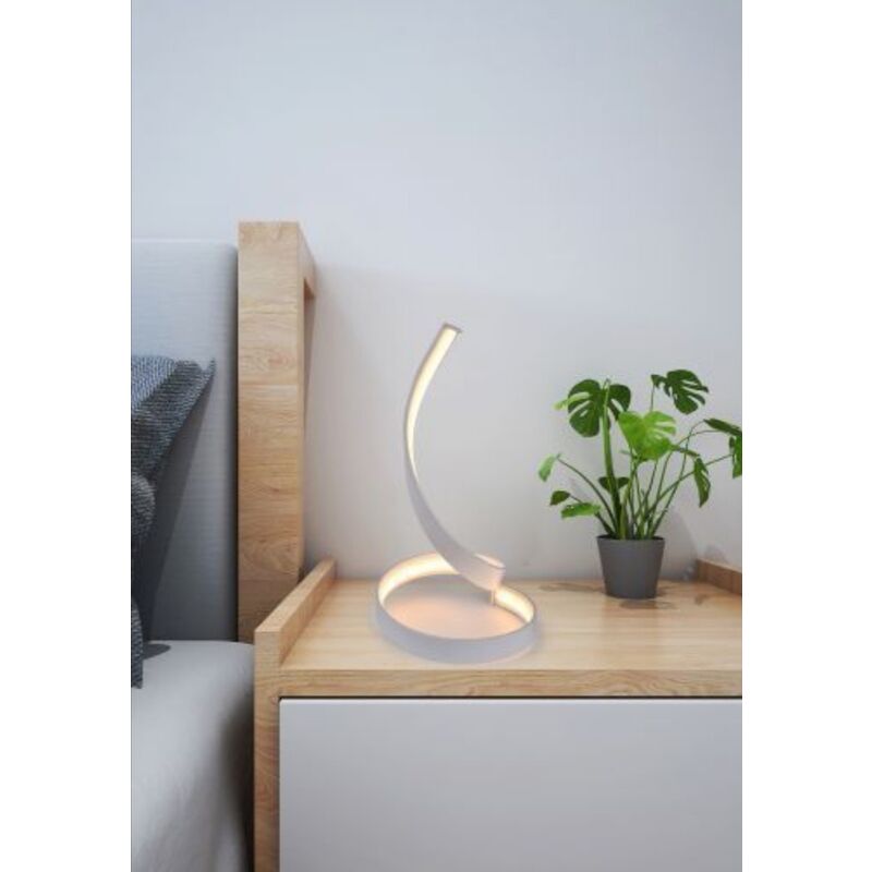 Lampada da scrivania luce led 12w spirale vortice lampada tavolo comodino  argento design moderno decorativo