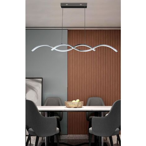 Lampadario led sospeso onda 25w pendente ondulato design moderno bianco argento luce fredda naturale Argento - 4000k