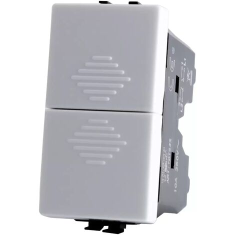TOT T3 Pulsante Doppio Bianco 10A 250V Compatibile matix