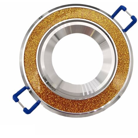 Portafaretto Tondo Oro con glitter brillantini Orientabile da incasso cartongesso per lampadine led GU10