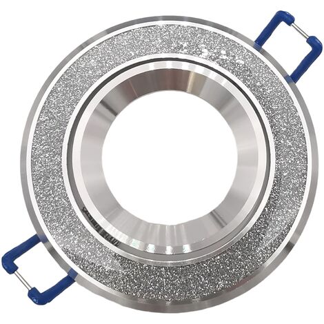 Portafaretto Tondo con Glitter brillantini Orientabile da incasso cartongesso per lampadine led GU10 Argento