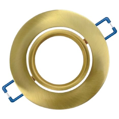Portafaretto Tondo Oro satinato Orientabile da incasso cartongesso per lampadine led GU10 MR16