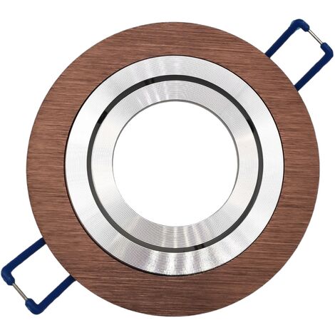 Portafaretto Tondo Orientabile da incasso cartongesso per lampadine led GU10 con ghiera svitabile Marrone
