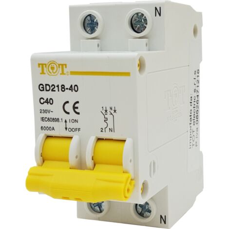 interruttore magnetotermico 2P+N 6 kA 2 DIN 10 16 20 25 32A fino 63 ampere C50-50A