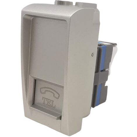 Interruttori prese pulsanti frutti compatibili Bticino Living light Tech international e air grigio argento silver Presa TEL EW49580