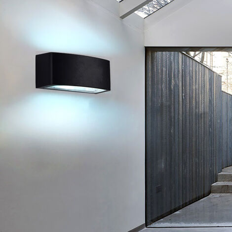 Applique a parete da esterno attacco E27 doppia luce sopra e sotto nero grigio bianco  Nero