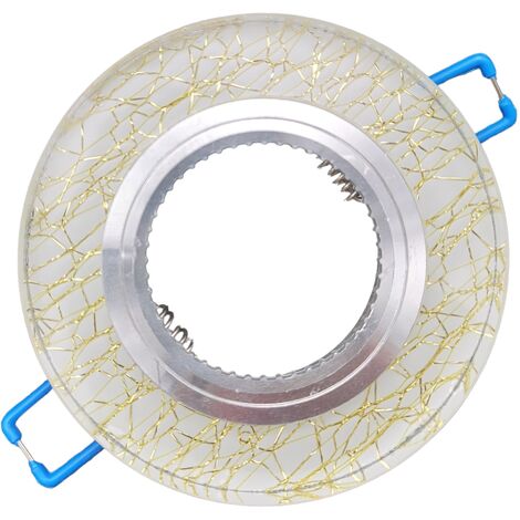 Portafaretto Tondo in Vetro Argento Oro Fisso da incasso cartongesso per lampadine GU10 MR16  Oro