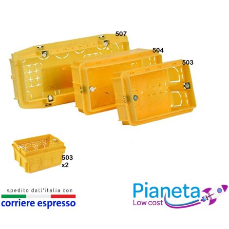 Scatola cassetta da incasso di derivazione 503 504 506/7 per placche supporti matix living 503 3 posti x 2pz