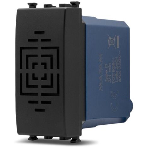 Frutti elettrici compatibili con supporti Vimar Arké nero interruttore presa pulsante schuko deviatore Ronzatore