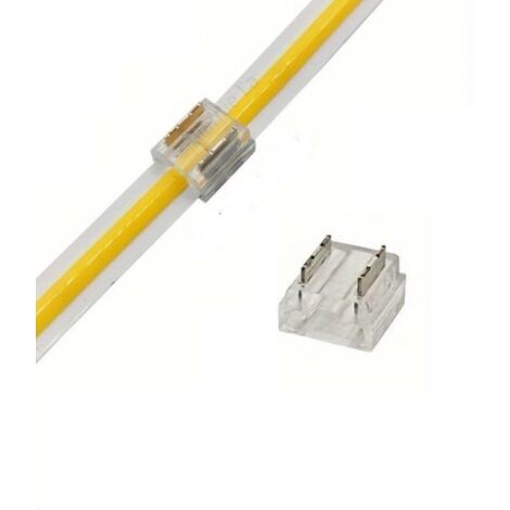 Connettore a clip 10mm 2 pin per collegare unire prolungare strip led COB monocolore (1/3)