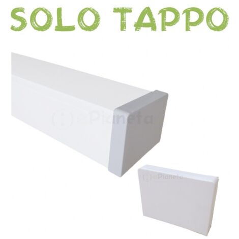2 mt Canalina per cavi elettrica 100x60 mm in plastica passacavi bianco coprifili a parete con copertura  Tappo di chiusura
