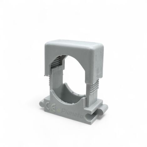 Clips morsetti fissatubo da 13 - 21 23 - 35 38 - 80 mm per fissaggio tubi rigidi o flessibili a scatto grigio RAL 7035 Ø 13-21 mm x 20pz
