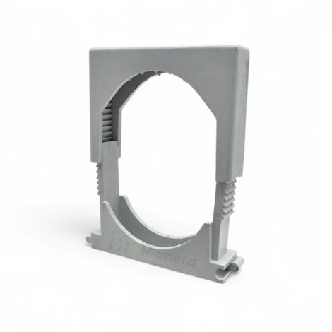 Clips morsetti fissatubo da 13 - 21 23 - 35 38 - 80 mm per fissaggio tubi rigidi o flessibili a scatto grigio RAL 7035  Ø 38-80 mm x 10pz