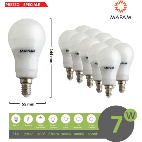 Set 20 Lampadine LED A Candela E14 – Luce Naturale 7W – Risparmio Energetico - 3