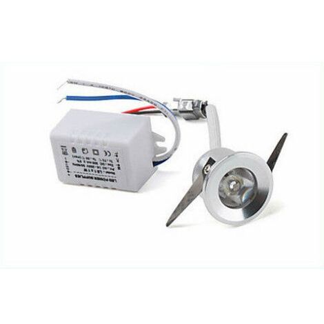 Punto luce led cob 1w argento tondo segnapasso mini faretto da incasso con driver lampadina 220V  Blu