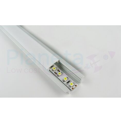 Profilo Alluminio 2M per Strisce Strip LED Barra Rigida incasso Copertura  Opaco