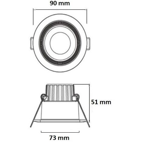 Faretto led 7w orientabile tondo 220V ghiera bianco da incasso cartongesso  luce fredda naturale calda Mapam