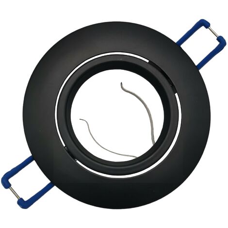 Portafaretto Tondo Oro satinato Orientabile da incasso cartongesso per lampadine led GU10 con ghiera svitabile