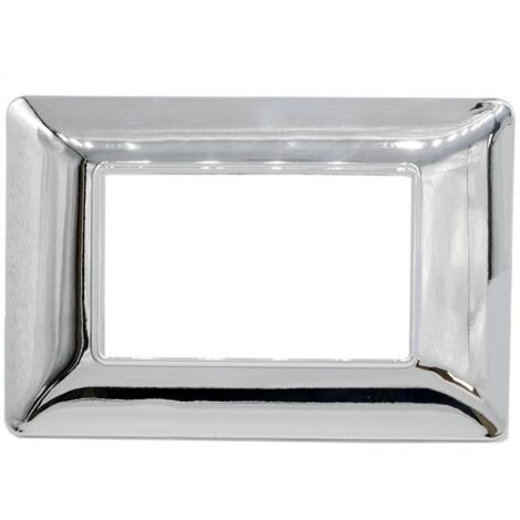 Placche compatibili bTicino MATIX 3 4 6 posti MODULI PLACCA per supporti 503SA  T04 - 3 posti - argento lucido