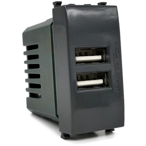 Frutti compatibili vimar plana Interruttori prese pulsanti nero antracite  USB Doppio