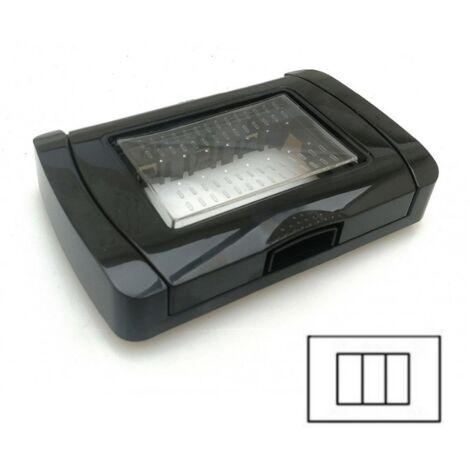 Coperchio Idrobox compatibile living light IP55 autoportante esterno impermeabile  T1- 3posti nero
