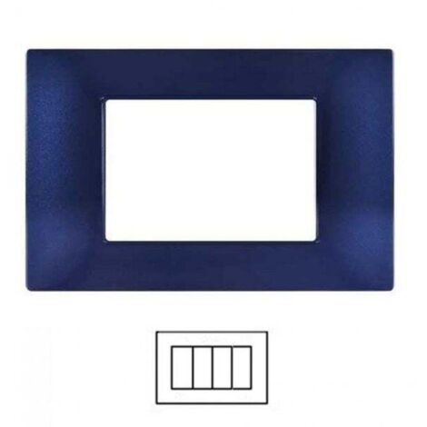 Placca 4 Posti VIMAR Plana BLU Navy V6004-10 Compatibile