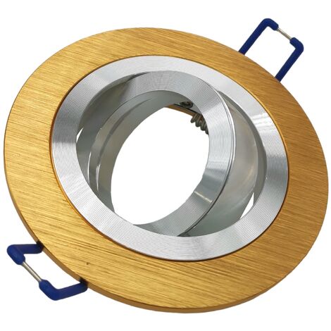 Portafaretto Tondo Orientabile Da Incasso Con Glitter Argento - Per Lampadine GU10, 86mm