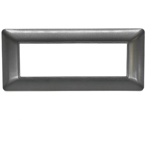 TOT Elettric T3 Placca 506 6 Moduli Acciao Scuro Compatibile Matix M8006-11