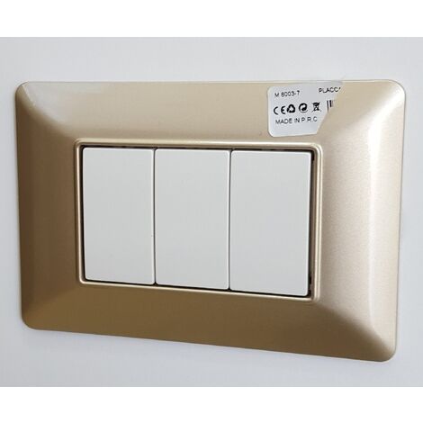 Placche compatibili bTicino MATIX 3 4 6 posti MODULI PLACCA per supporti 503SA  T07-4 posti-champagne