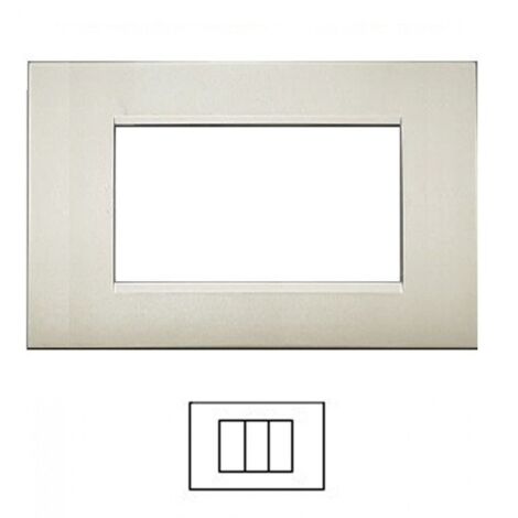 Placca 3 Posti GRIGIO PERLATO LIVING Light LNA4803 / LN4703 Compatibile