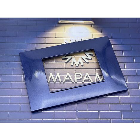 PLACCA 2M 3M 4M 7M POSTI COMPATIBILE VIMAR PLANA VARI COLORI  Blu,7 POSTI
