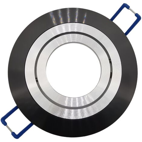 Portafaretto Tondo Nero Orientabile da incasso cartongesso per lampadine led GU10 con ghiera svitabile (1/4)