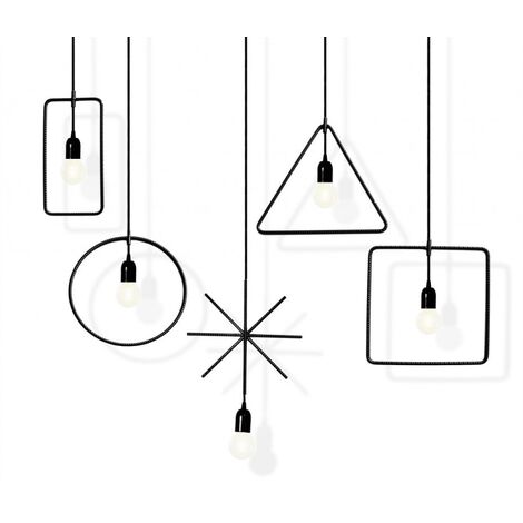 Lampadario sospeso E27 geometrico moderno triangolo rettangolo cerchio asterisco Asterisco nero