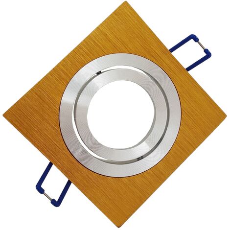 Porta Faretto Tondo Da Incasso Oro Con Brillantini - Alette A Molla, Foro 75mm, Per Lampade GU10 E GU5.3 - 3