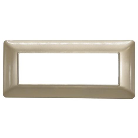 Placche compatibili bTicino MATIX 3 4 6 posti MODULI PLACCA per supporti 503SA  T07 - 6 posti - champagne