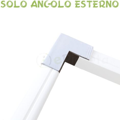 2 mt Canalina per cavi elettrica 15x10 mm in plastica passacavi bianco coprifili a parete con copertura SOLO ANGOLO ESTERNO