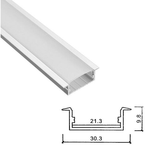 Profilo Alluminio incasso largo Strisce Strip LED Barra Rigida Copertura Opaco