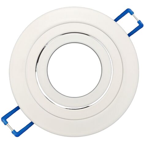 Portafaretto Tondo Bianco Orientabile incasso cartongesso per Faretti led GU10 con ghiera svitabile