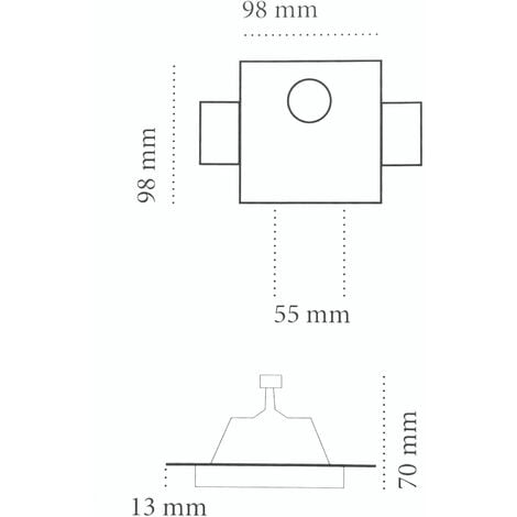Portafaretto incasso gesso scomparsa segnapasso verniciabile luce inclinata gu10