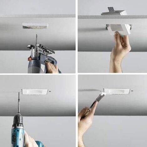 Portafaretto incasso gesso scomparsa segnapasso verniciabile luce inclinata gu10